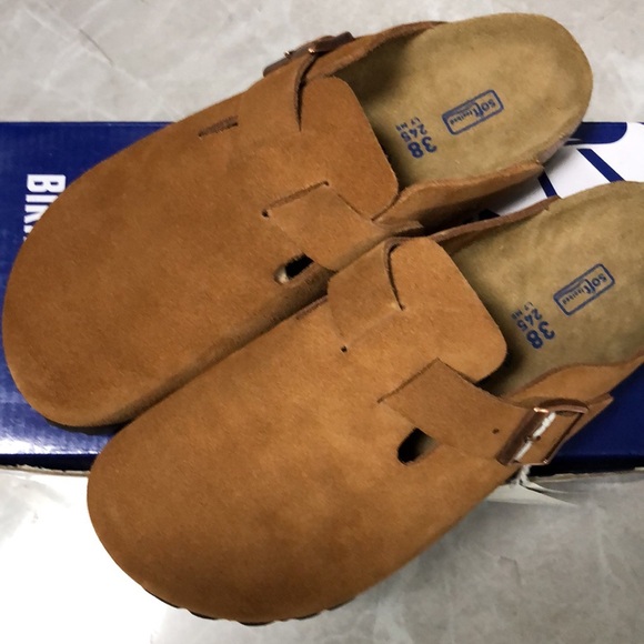 🍭birkenstock Tan Suede Mules - Picture 2 of 5